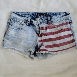 America Flag Denim Shorts